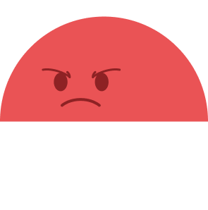 Emoticon de ira - cara roja con ceño fruncido