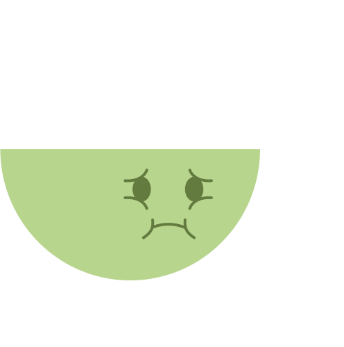 Emoticon de asco - cara verde con expresión de disgusto