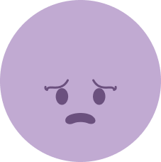 Emoticon de miedo - cara morada asustada