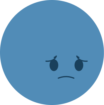 Emoticon de tristeza - cara azul con lágrima