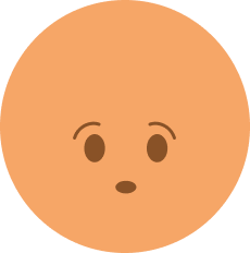 Emoticon de sorpresa - cara naranja con ojos abiertos